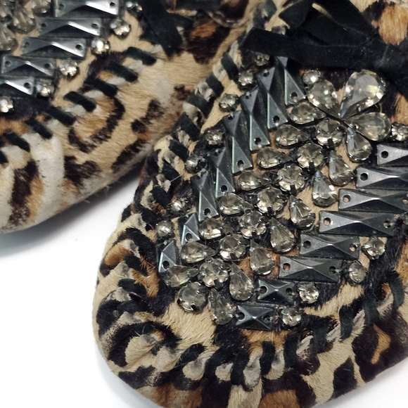 Sam Edelman Leather flat loafers Shoes sz 8 M Jeweled - Picture 3 of 12